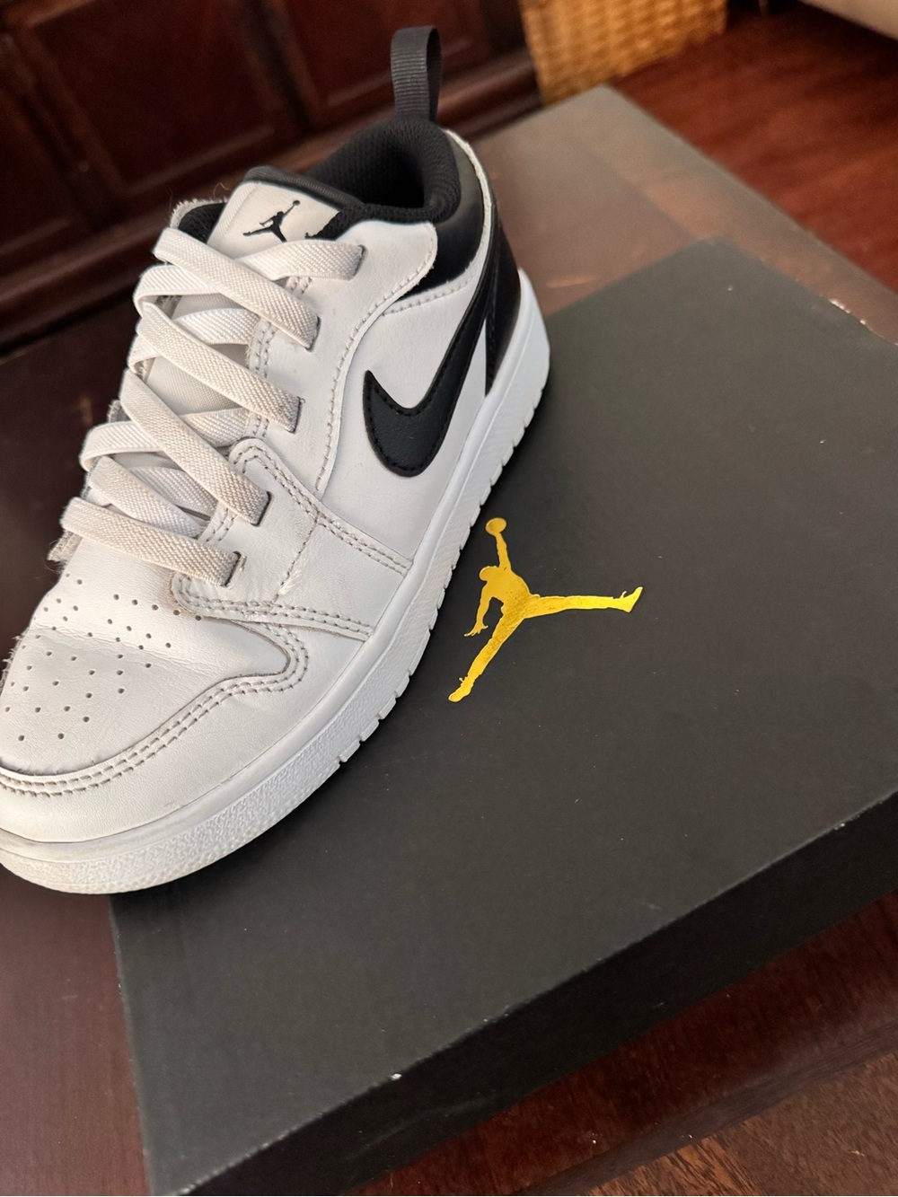 Jordan Low-Top Sneakers in White and Black